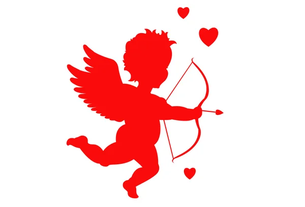 Sílhueta Cupido — Vetor de Stock