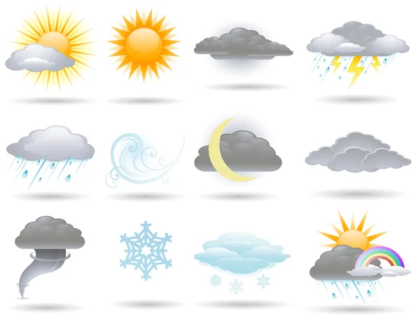 Vector weather icons collection — Stock Vector