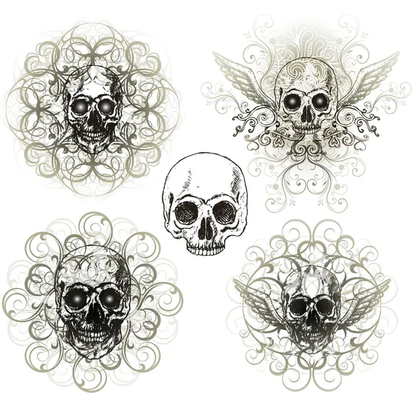 Diseño de cráneo grunge — Vector de stock
