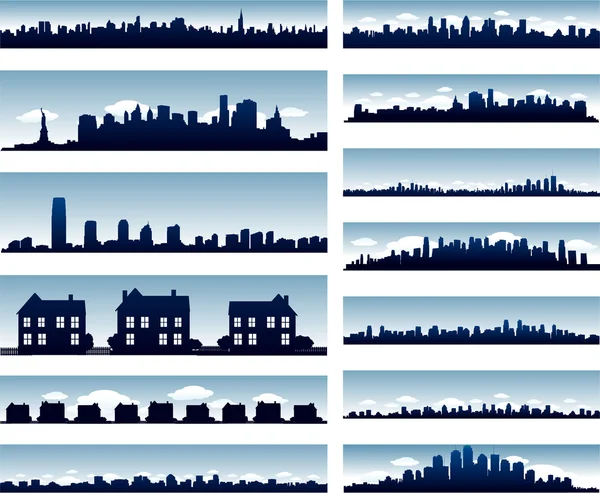 Vektor städernas horisonter — Stock vektor