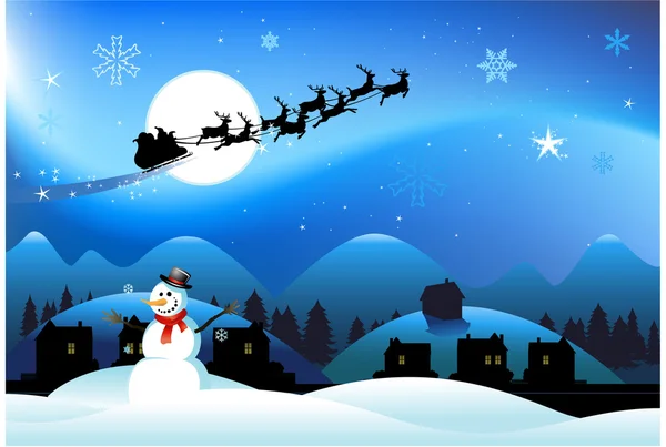 Christmas snowman background — Stock Vector