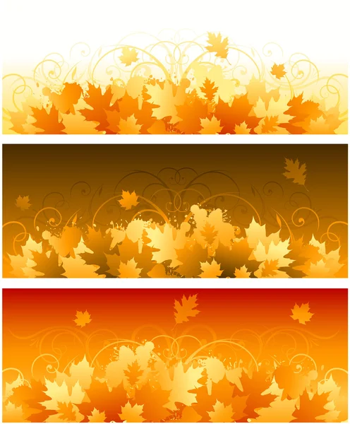 Bandeiras de folhas de outono — Vetor de Stock