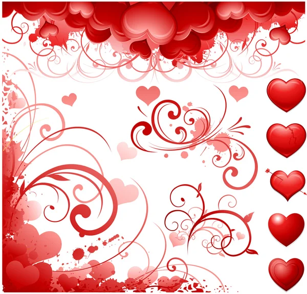 Valentines day elements — Stock Vector