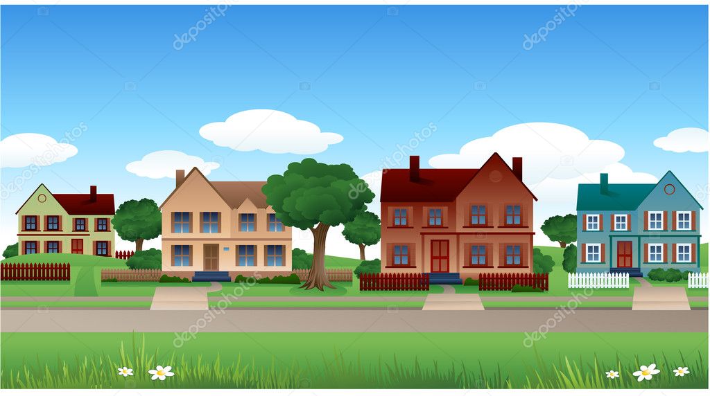 Suburb background Stock Vector Image by ©hugolacasse #6059081