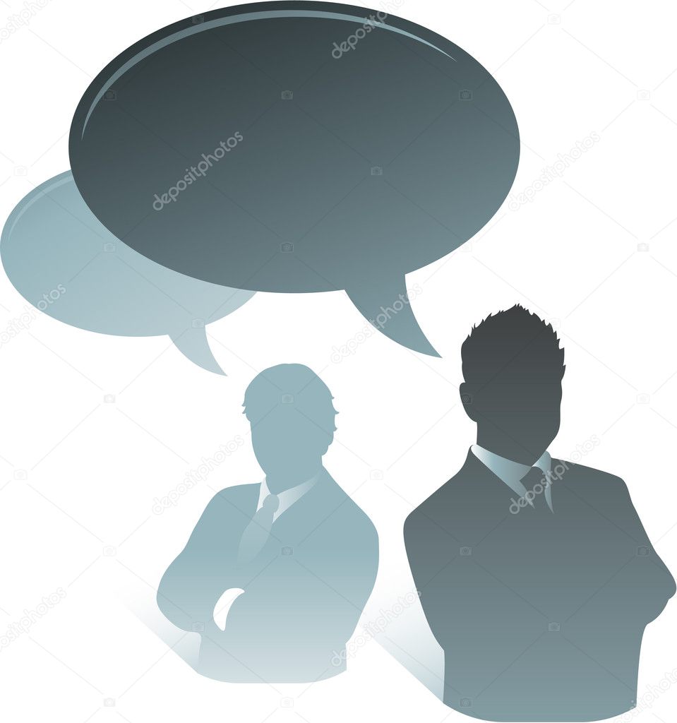 Businessman communication speech bubble
