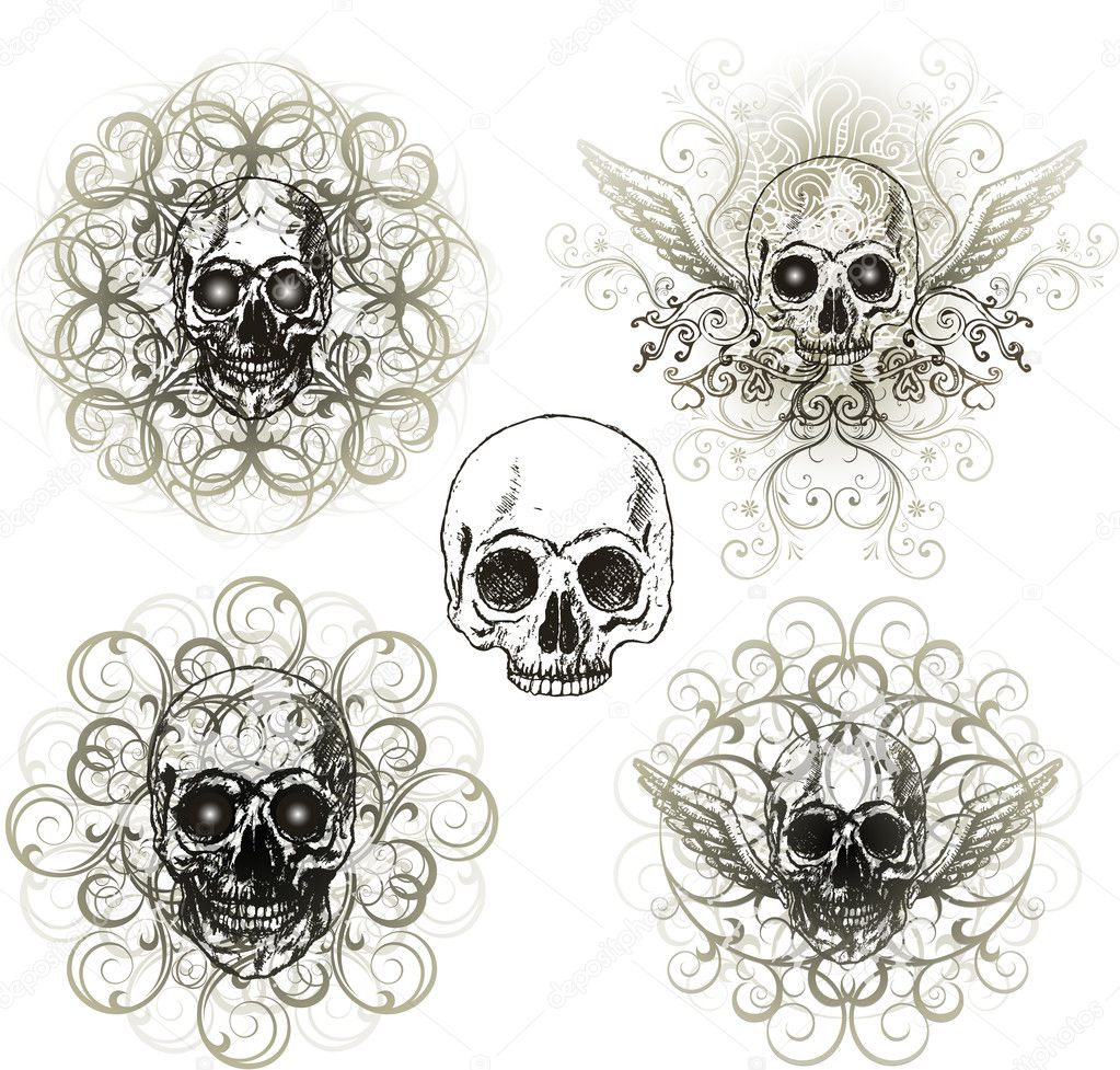 Grunge skull design