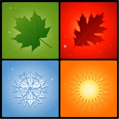 Four seasons background clipart