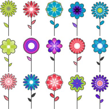 Colorful flower design clipart