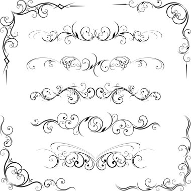 Swirling flourishes decorative clipart