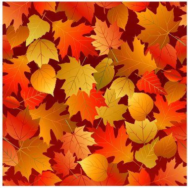 Seamless autumn leaves pattern clipart