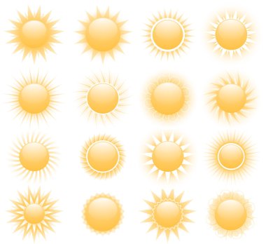 Sun icons clipart