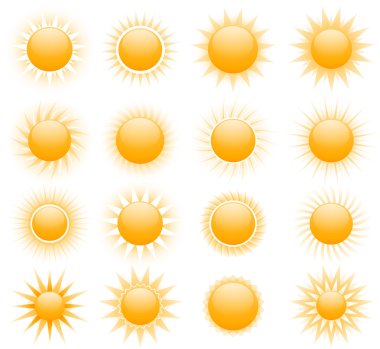 Sun icons clipart