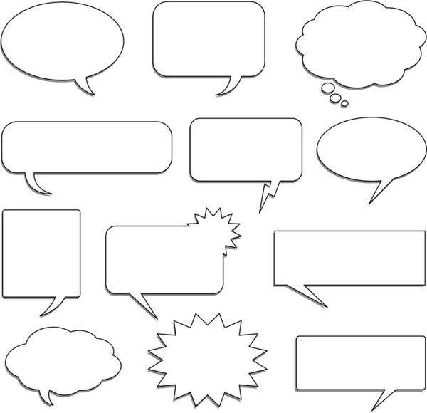 Mluvící bubliny a komunikační prvky — Stockový vektor