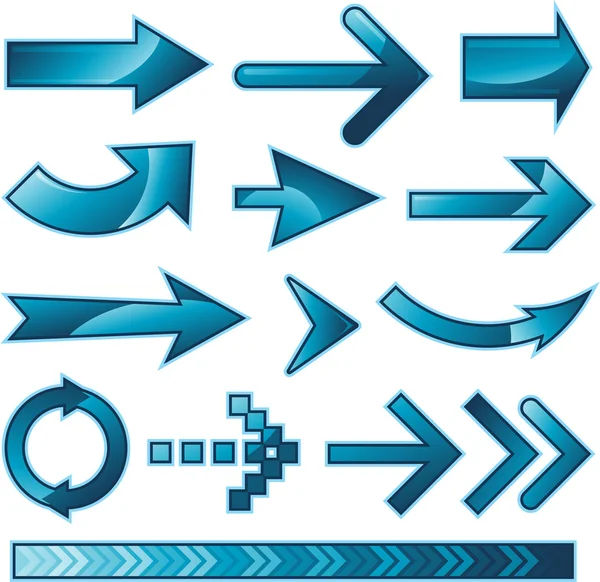Blue arrow design collection — Stock Vector