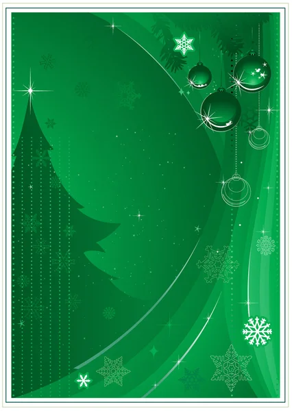 Yeşil Noel tebrik kartı — Stok Vektör