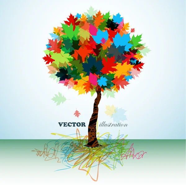 Colorful tree background — Stock Vector