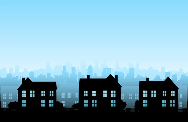Ville skylines fond — Image vectorielle