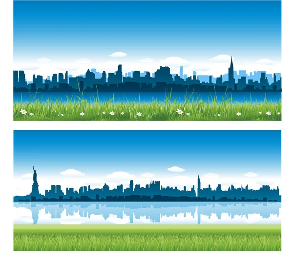 Staden horisonter bakgrund — Stock vektor