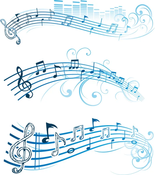 Design astratto delle note musicali — Vettoriale Stock