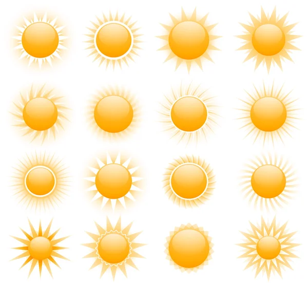 Icônes de soleil — Image vectorielle