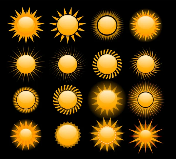 Güneş simgeler — Stok Vektör