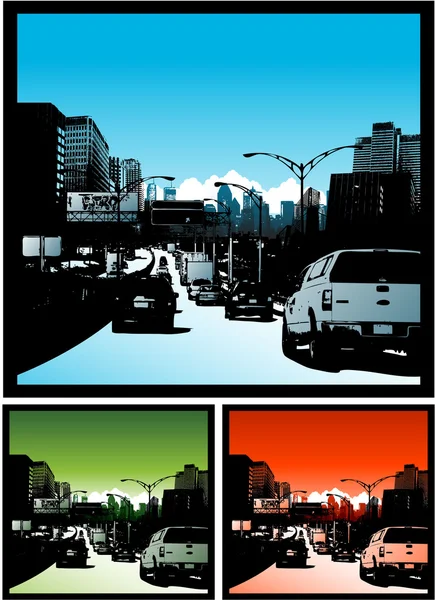 Embouteillage ville — Image vectorielle