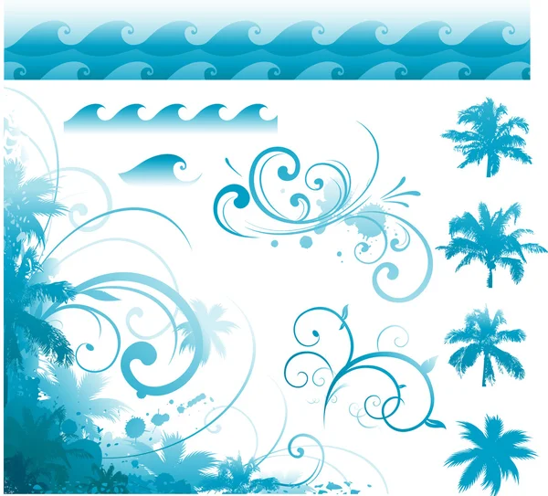 Eléments de design tropical — Image vectorielle