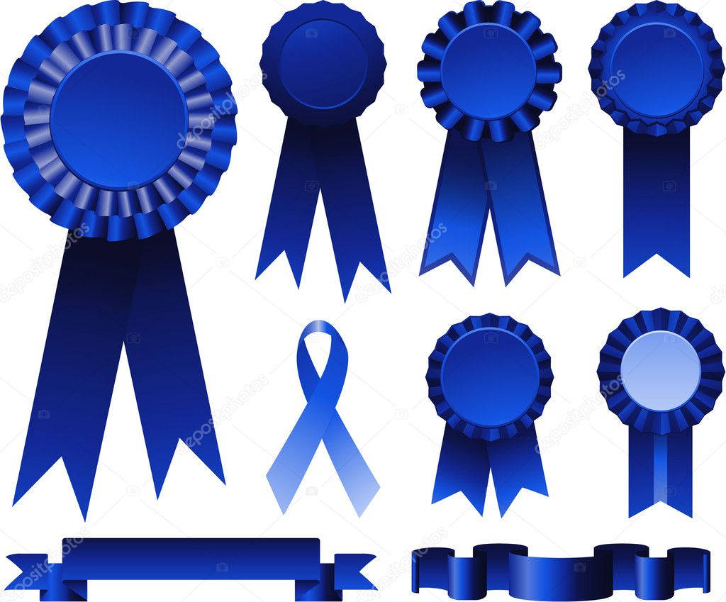 First place blue ribbons Stock Vector by ©hugolacasse 6435365