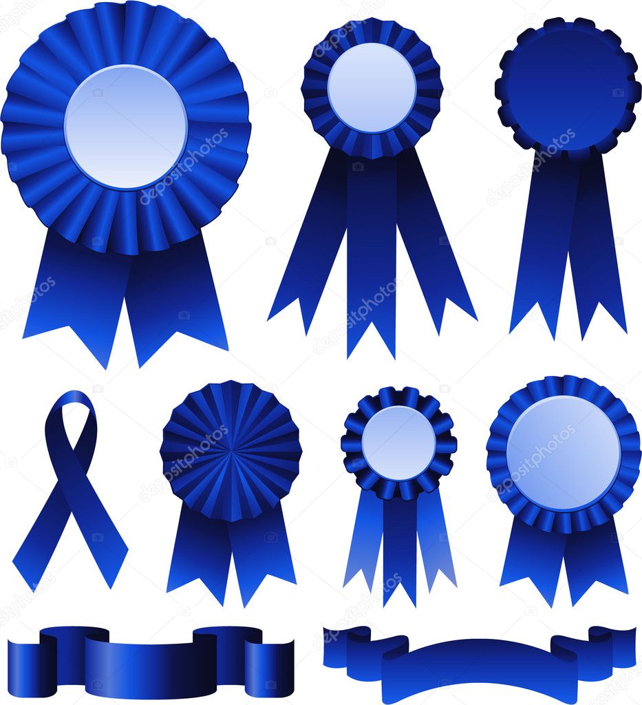 First place blue ribbons Stock Vector by ©hugolacasse 6435372