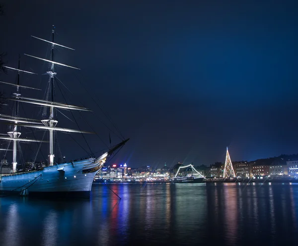 stock image Chapman in Stockholm by night