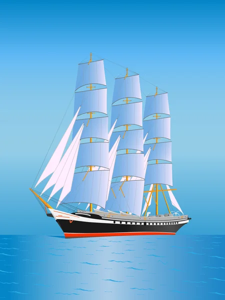Das Schiff mit den Segeln — Stockfoto