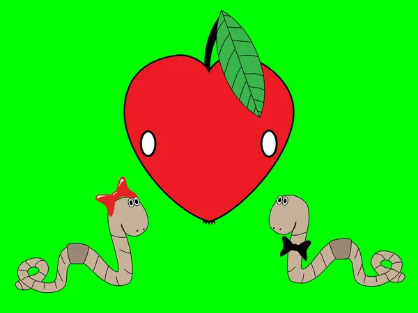 solucan ve bir elma