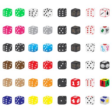 239 Cubes playing different clipart