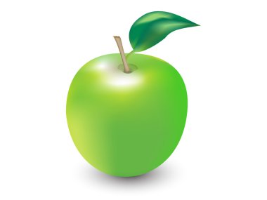 beyaz zemin üzerinde vektör yeşil elma