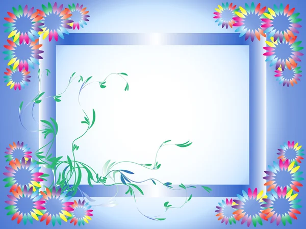 Cartão de saudação vetorial com uma ilustração de flor — Vetor de Stock