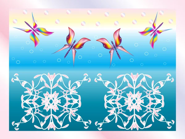 Fjärilar på abstrakt bakgrund — Stock vektor