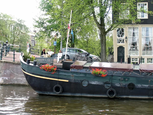 Vue sur le vieux Amsterdam, Pays-Bas . — Photo