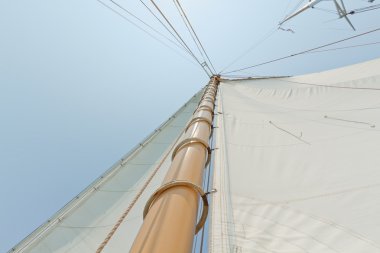 Views of the private sail yacht. clipart