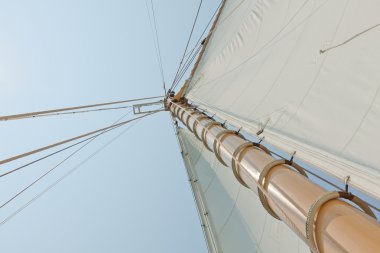 Views of the private sail yacht. clipart