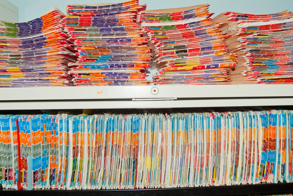 Medical Records folders.