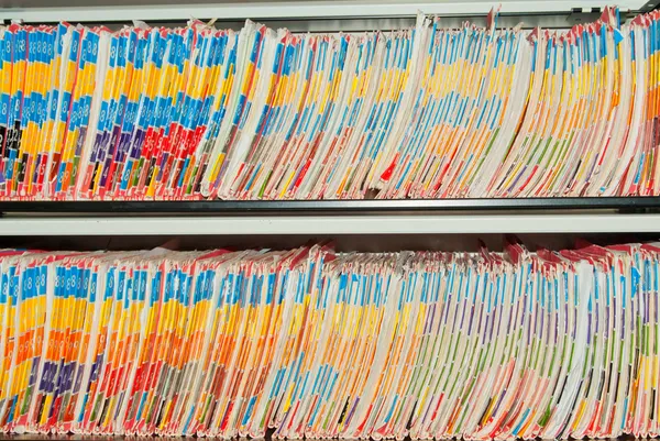 Foldery dokumentacji medycznej. — Zdjęcie stockowe