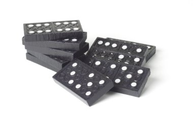 Black wooden domino blocks clipart