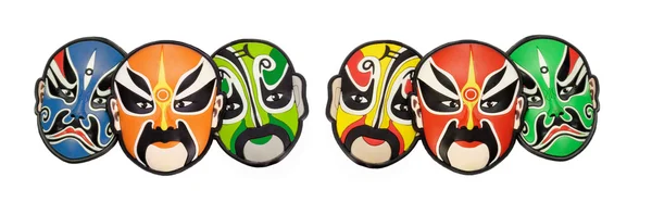 Цветные маски для лица китайской оперы — стоковое фото