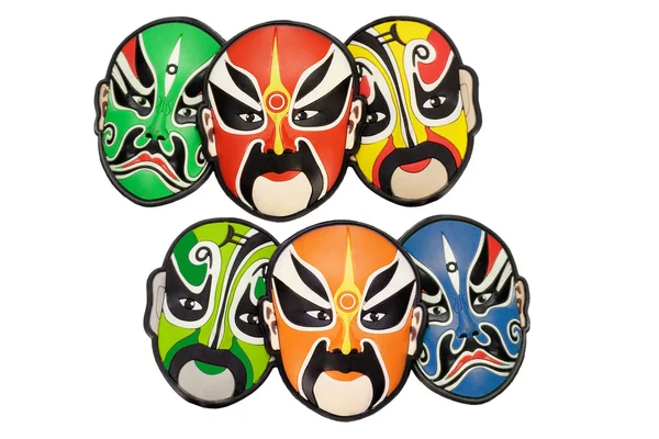 Coloridas máscaras de ópera tradicionales chinas — Foto de Stock