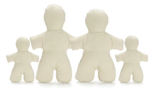 Family of faceless dummy soft dolls — Stock Photo, Image