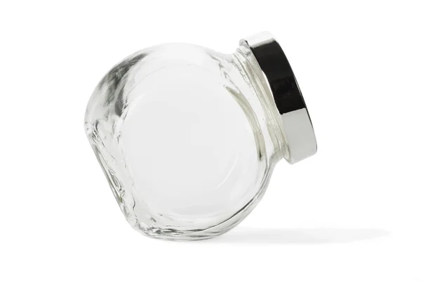 蓋付きの空のガラス瓶 — ストック写真