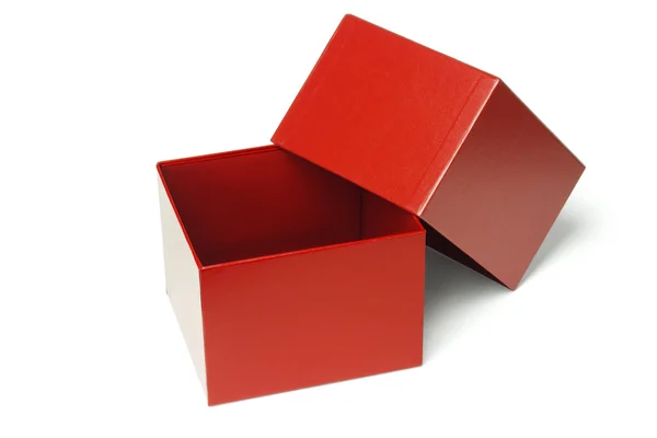 Caixa de presente vermelha aberta — Fotografia de Stock