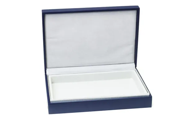 Abrir caixa de presente azul vazio — Fotografia de Stock