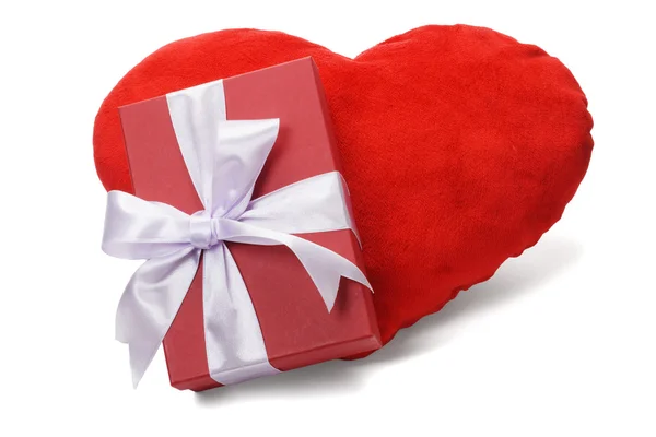 Gift box and love heart — Stock Photo, Image