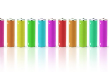 Multicolor batteries clipart